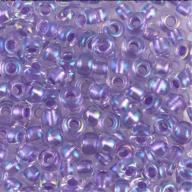 Miyuki Round Seed Beads Size 6/0 20g Sparkling Purple Lined Crystal AB