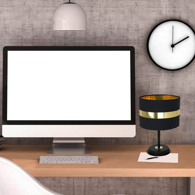 Palmira 30Cm Black/Gold Standard Table Lamp - Black;Gold (30cm H X 25cm W X 25cm D)