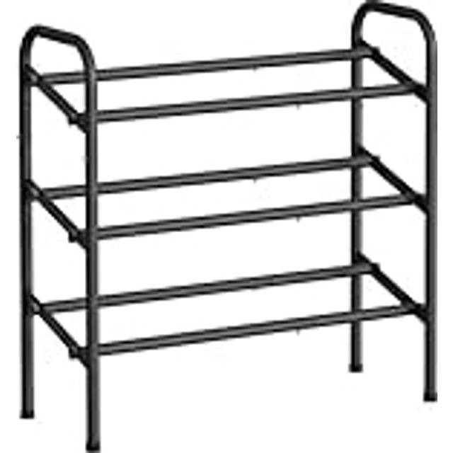 Metal Expandable Shoe Rack Ink Black, 3-Tier