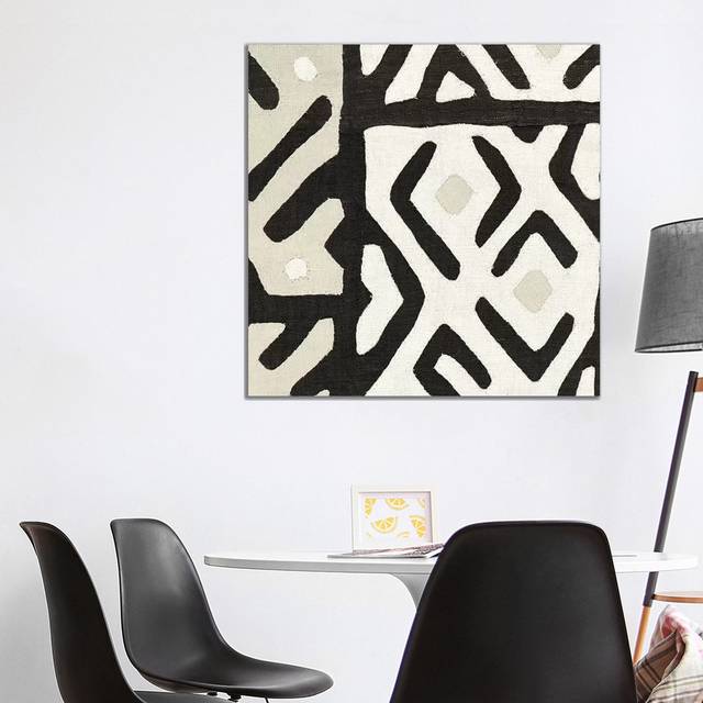Kuba Cloth I Sq I Neutral by Wild Apple Portfolio - Wrapped Canvas Painting (93.98cm H x 93.98cm W x 1.91cm D)