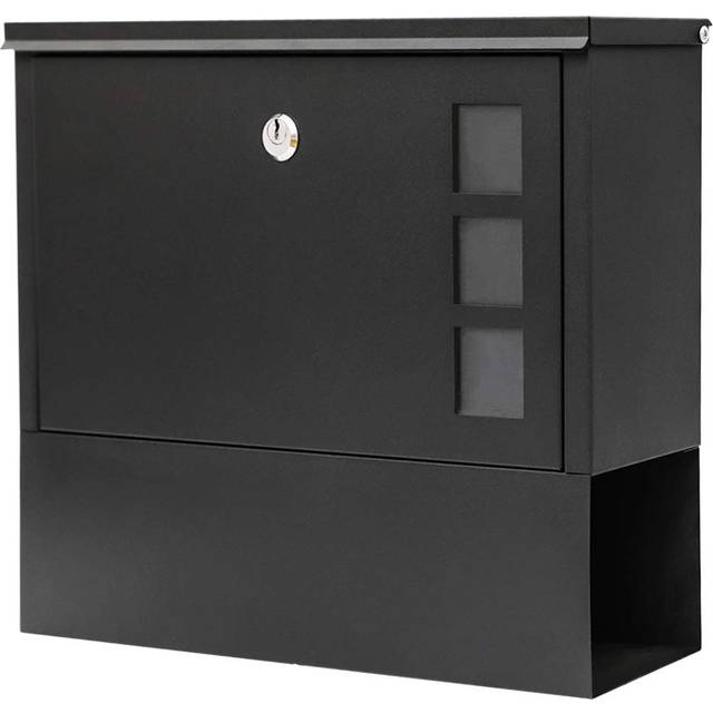 KYODOLED Locking Mailbox Wall Mount Locked Mail Boxes  Mailbox with Key Lock for Outside Large Capacity Mailbox for Newspapers 13 x 3.4 x 11.8 Inch  B