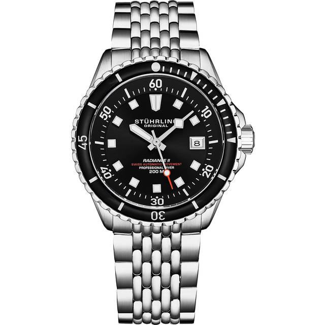 Swiss Automatic Depthmaster Radiance Diver Watch Stainless Steel Case With rotating Unidirectional Bezel and Stainless Steel Beaded metal bracelet Wat - Black - One Size