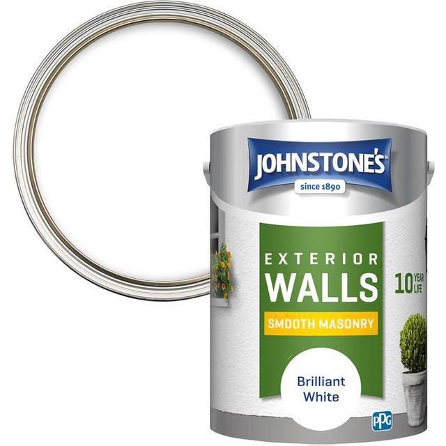Johnstone's Walls Brilliant White Smooth Masonry Paint 2.5L