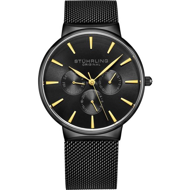 Monaco Quartz 39mm Sporty Watch with Stainless steel Bracelet - Black - One Size