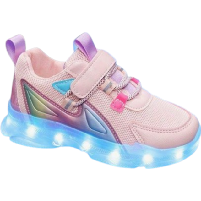 GUANGLAN Uppladdningsbara LED Light Up Kids Shoes, 7-färgsblinkande självlysande skor för pojkar, flickor, småbarn, barn, USB-laddning LED Light Sneak - Rosa (EUR34,EUR35,EUR23,EUR24,EUR25,EUR26,EUR27,EUR28,EUR29,EUR30,EUR31,EUR32,EUR33)