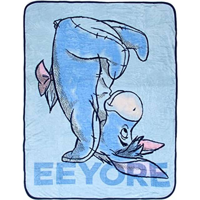 "Disney Winnie The Pooh Eeyore Handstand Micro Raschel Fleece Throw Blanket 48"""""""" x 60"""""""""