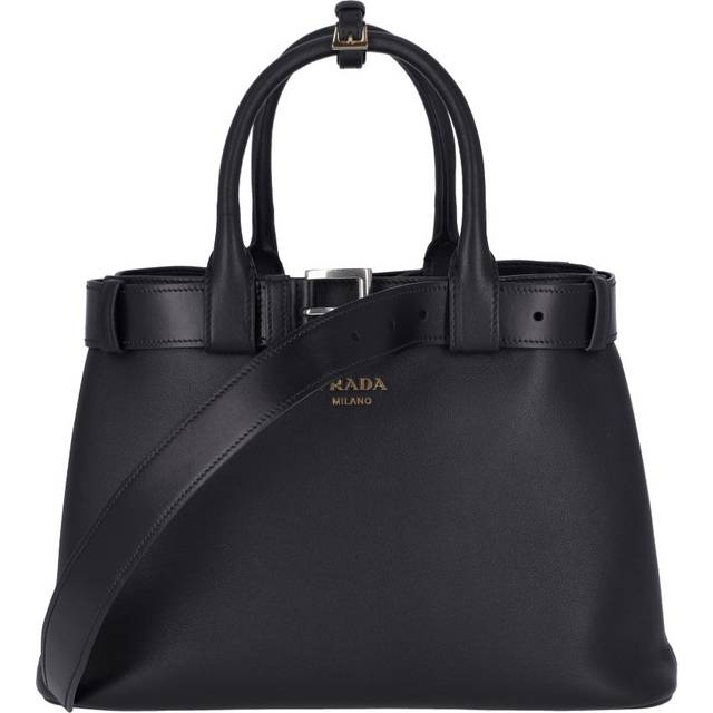 medium belted leather handbag - U NERO (U)