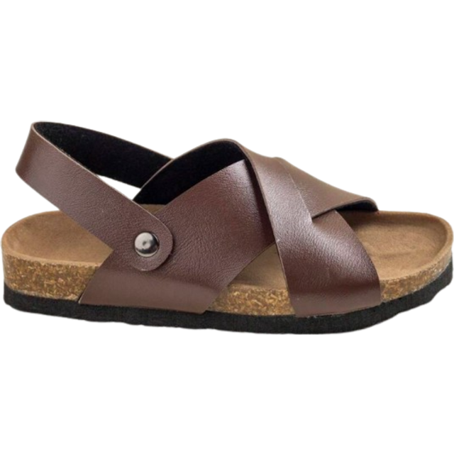 SHEIN Boys Cross Slingback Sandals For Outdoor Rust Brown Boys