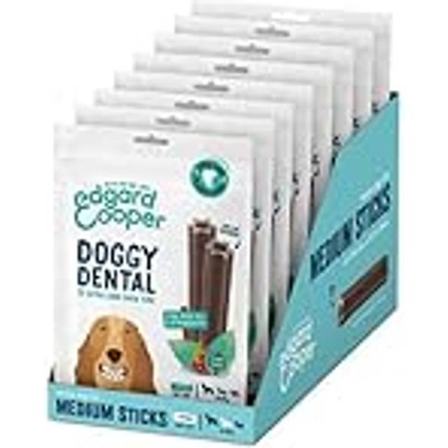 Edgard Cooper Treats Dental Stick, Medium - Mint and Strawberry - (8 x 7 stick pack), Natural Dog Chew Sticks, Dental Hygiene, One per Day, Low
