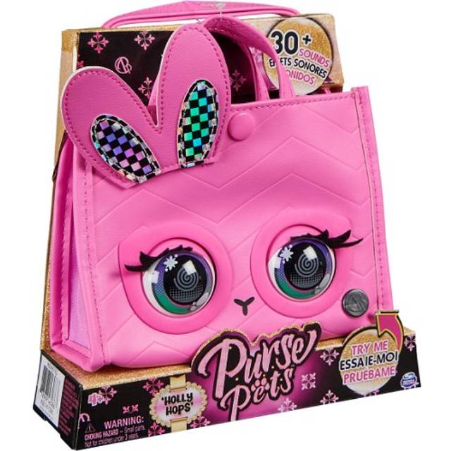Purse Pets, Holly Hops Bunny Tote Bag Interactive Pet Toy and Cross-body Bag with over 30 Sounds and Reactions, Kids' Toys for Girls Aged 4 and up