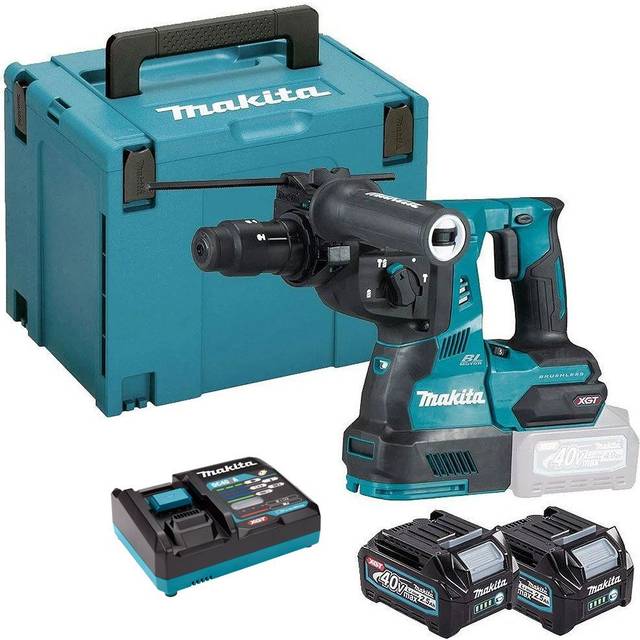 Makita HR004GD201 40V Max XGT BL QCC SDS-Plus Hammer Drill With 2 x 2.5Ah Batteries