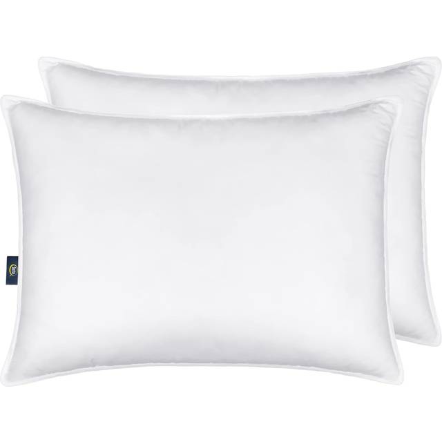 Serta Down Illusion Soft Hypoallergenic Firm Bed Pillows for Sleeping (2 Pack)  King  White