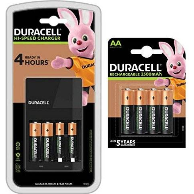 Duracell CEF 14 AA & AAA Battery Charger with 6 AA & 2 AAA Rechargeable Batteries