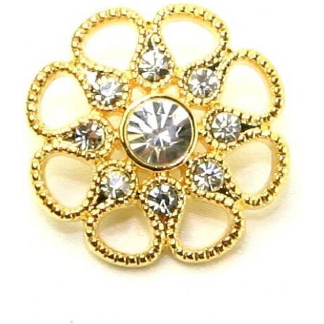 Glass Diamante Buttons Gold