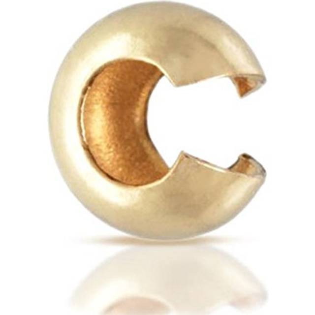 100pcs Crimp Bead Knot Covers 5mm 0.2 Inch Beads 14k Gold Plated Copper Brass for Jewelry Craft Making CF8-5