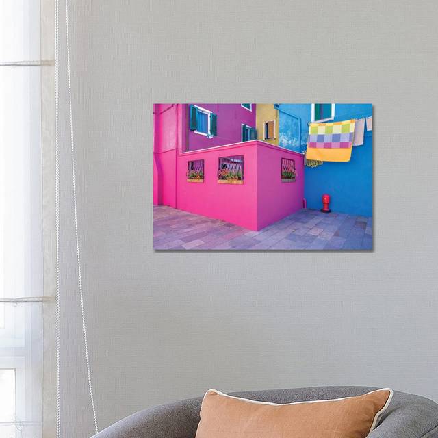 Italy, Burano. Colourful House Walls by Jaynes Gallery - Wrapped Canvas Photograph (45.72cm H x 66.04cm W x 1.905cm D)
