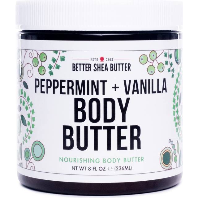 Peppermint Vanilla Body Butter - Natural Lotion for Women with Shea Butter & Jojoba Oil - Non-Greasy Whipped Body Lotion for Dry Skin - Vanilla Scente