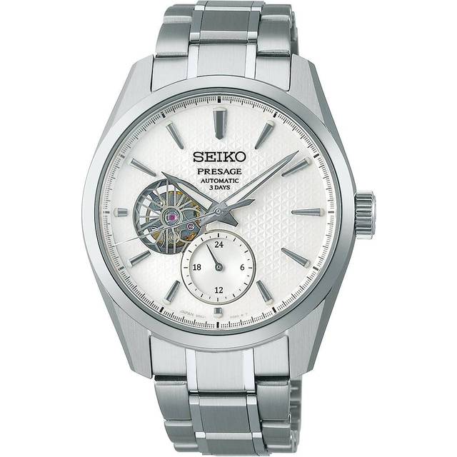 Seiko Presage 'Shiro' Sharp Edged Open Heart Men's Bracelet Watch