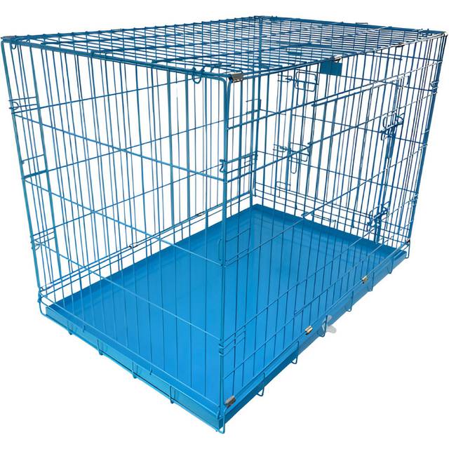 HugglePets Small Blue Dog Cage with Metal Tray 61cm - 61 x 46 x 51cm