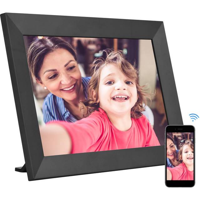 Andoer 8 Inch Smart WiFi Photo Frame Digital Picture Frame Photo Album IPS Touch-screen 1280*800 EU Plug black