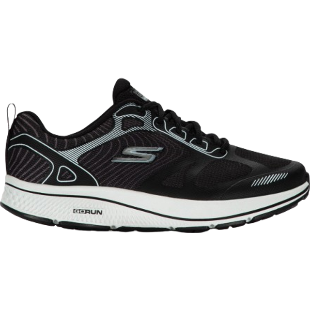 Skechers herr Go Run Consistent Sneaker, Svart textil syntetisk vit trim, 42 EU