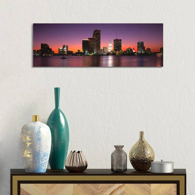 Evening Biscayne Bay Miami FL - Print (30.48cm H x 91.44cm W x 1.91cm D)