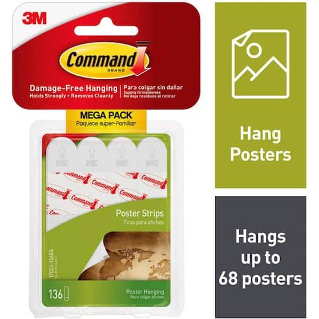 Command Poster Strips  Damage Free Hanging Poster Hangers  No Tools Wa