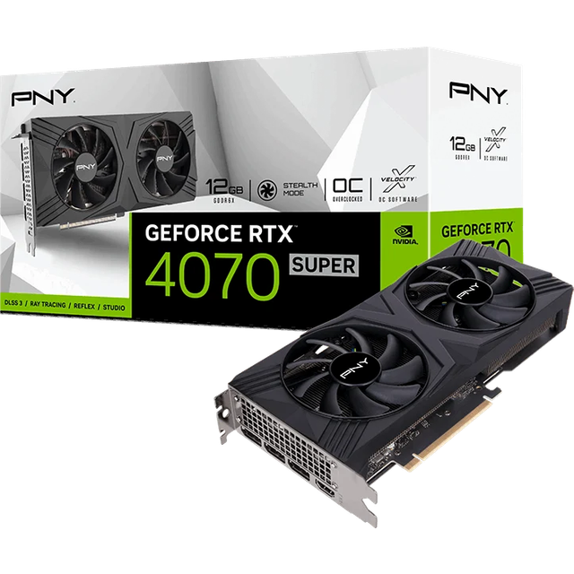 PNY GeForce™ RTX 4070 SUPER™ 12GB VERTO™ Overclocked Dual Fan DLSS 3