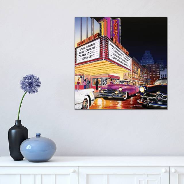 Esquire theatre by Bruce Kaiser - Wrapped Canvas Art Prints (45.72 cm H x 45.72 cm W)