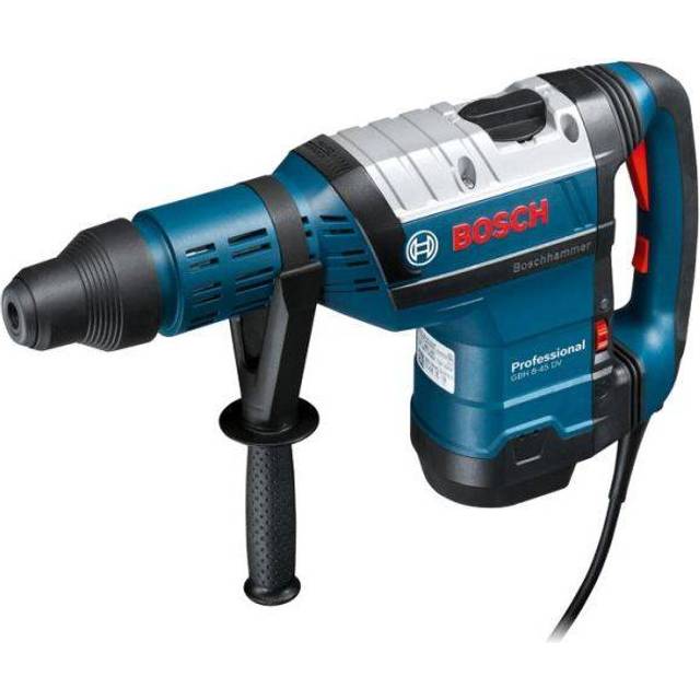Bosch Professional borrhammare GBH 8-45 DV (1 500 watt, borr-Ø i betong med hammarborr: 12–45 mm, slagenergi max.: 12,5 J, SDS-max., inkl. fettub, stödhandtag, i väska)