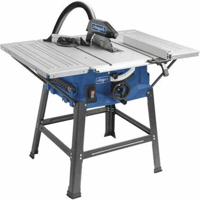 Scheppach Bordscirkelsåg HS100S | 230 V 2000 W | skärhöjd 85 mm | Sågblad Ø 250 mm | inkl. bordsbreddare och underrede | Bordsstorlek med breddning 642 x 940 mm | inkl. 2 sågblad