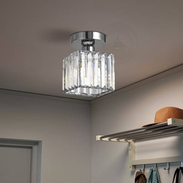 Dunaverney Crystal Semi Flush Mount - Chrome (18cm H X 13cm W X 13cm D)