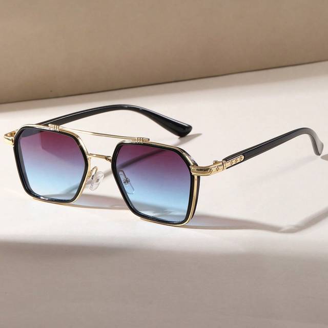 SHEIN 1 Pair Men&#39;s Metal-Framed Pilot Style Fashion Glasses For Daily Wear Beach Accessories Glasses Shades