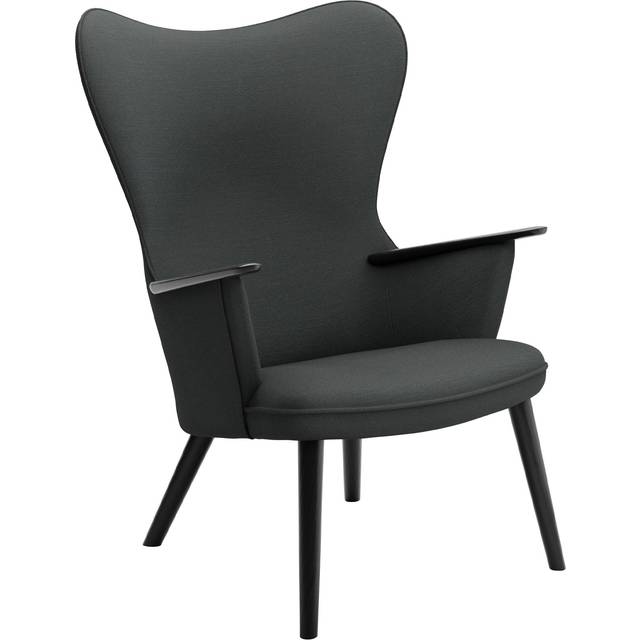 Carl Hansen - CH78 Fåtölj, Svart Ek, Tyggrupp 3 Fiord 0191 - Fåtöljer - Hans J. Wegner - Trä/Textilmaterial/Skum