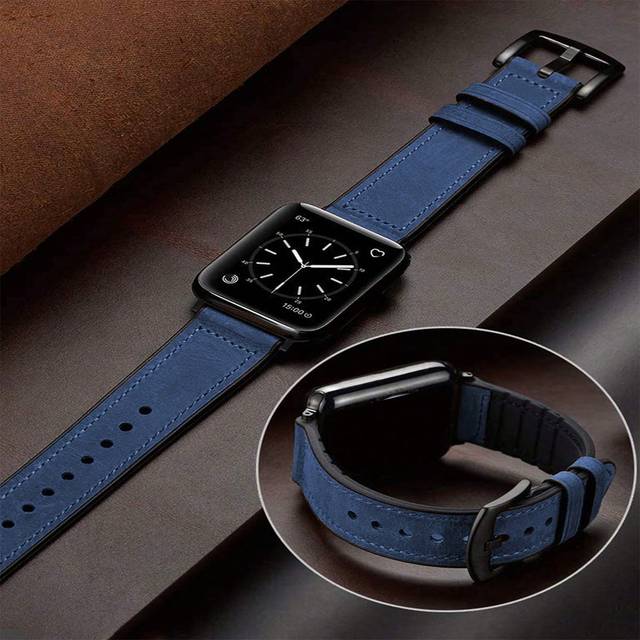 Universellt hybridklockarmband i läder och silikon för män och kvinnor, kompatibelt med Galaxy Watch-serien 1-10, 38 mm 40 mm 41 mm 42 mm 44 mm 45 mm - Kungsblått (38/40/41,42/44/45,49,S10-42mm,S10-46MM)