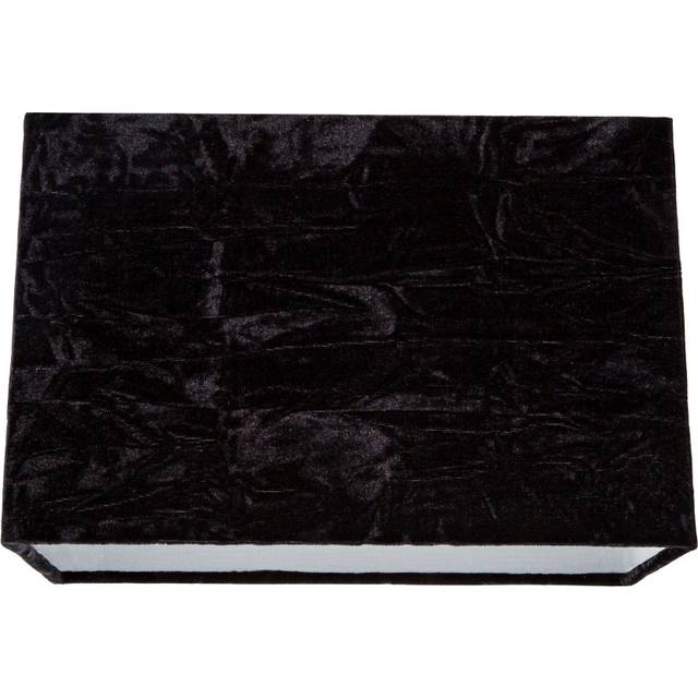 Contemporary Designer Crushed Velvet Fabric Rectangular Lamp Shade - Black (19cm H X 29cm W X 16cm D)