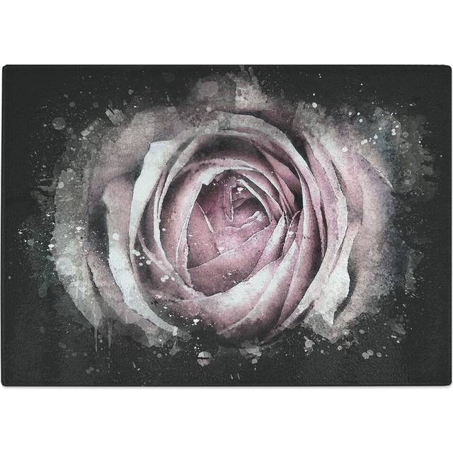 Tempered Glass a Pale Rose Paint Splash Chopping Board (28.5 cm x 39 cm)