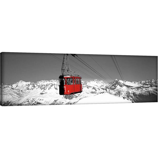 Cable Car Andermatt Switzerland Colour Pop - Panoramic Graphic Art Print on Canvas - Wrapped Canvas (30.48 cm H x 91.44 cm W x 3.175 cm D)