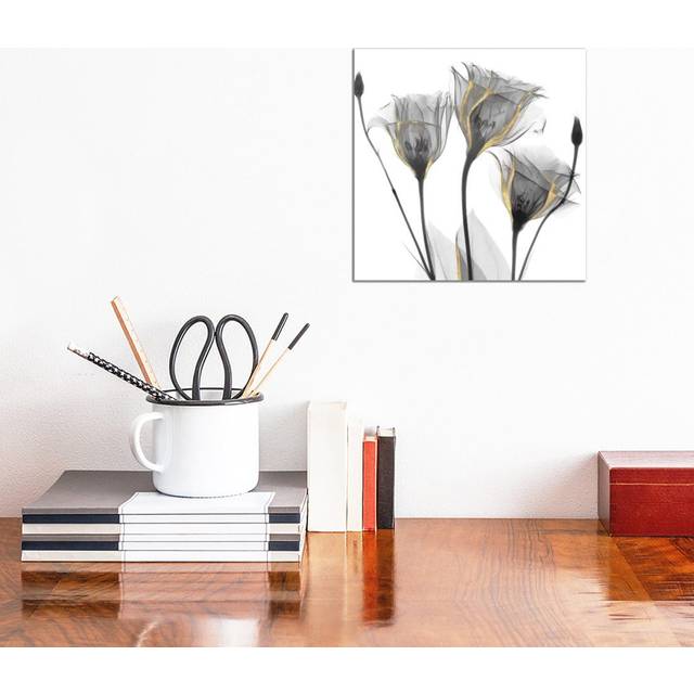 Gold Embellished Gentians I by Albert Koetsier - Wrapped Canvas Graphic Art (30.48 cm H x 30.48 cm W)