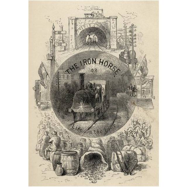 Title Page to The Iron Horse Or Life On The Line By R.M. Ballantyne Published 1884 Poster Print, 12 x 17
