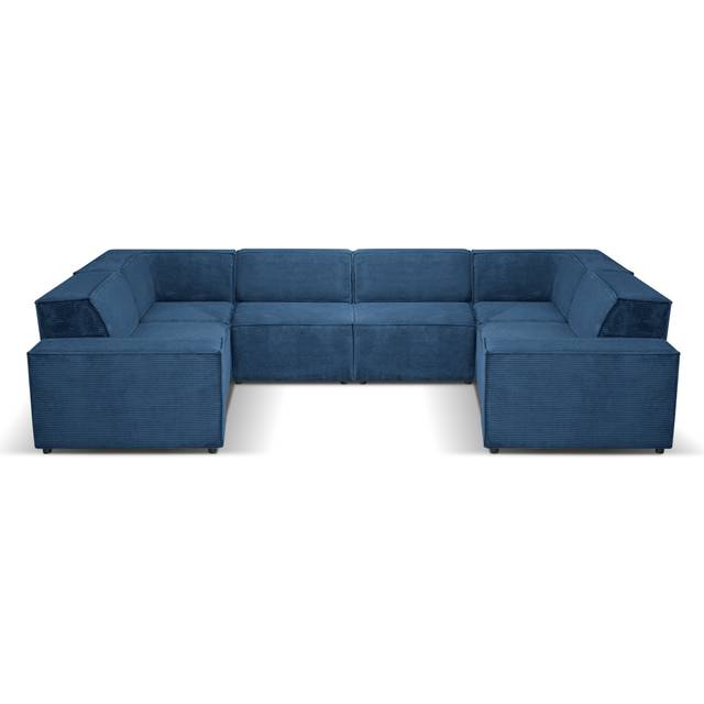 Akes Corner Sofa - Navy Blue (74cm H X 346cm W X 201cm D)