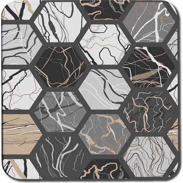 Marble Designer Coaster - Multi (0.3cm X 9.5cm W X 9.5cm D)