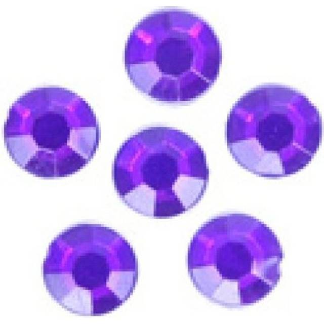 Trimits Round Stick On Diamantes Purple