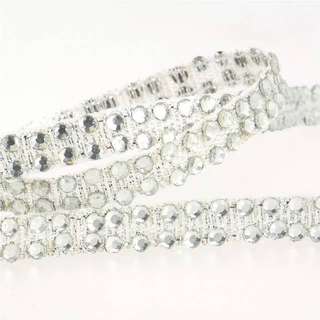 Stephanoise Iron On Rhinestone Trim Silver