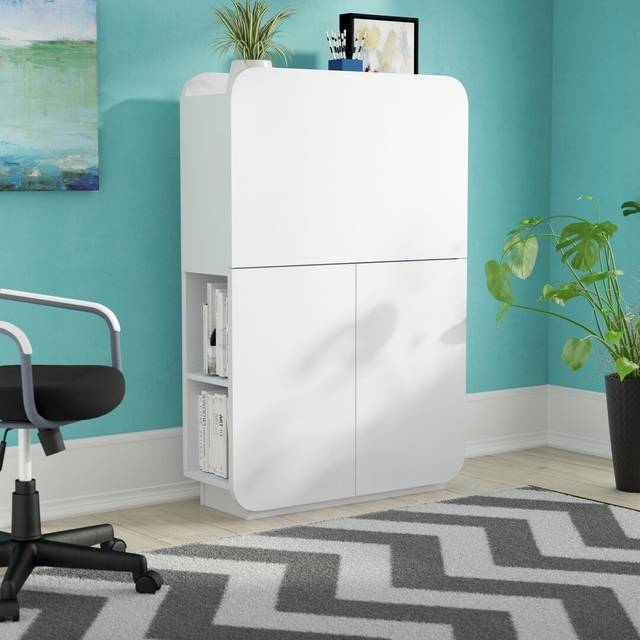 Haefner MC Secretary Desk - White (302.26cm H X 79.5cm W X 27.8cm D)