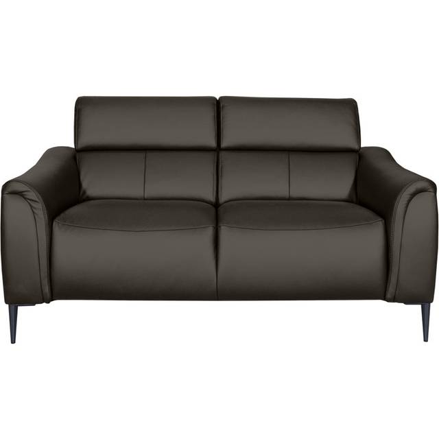 164 cm Genuine Leather Pillow Top Arm Reclining Sofa - Anthracite (97cm H X 164cm W X 158cm D)
