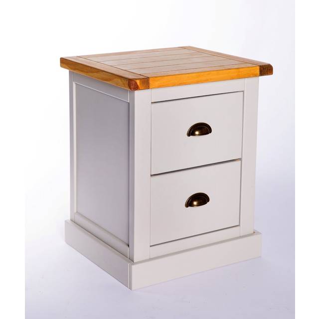 Caillo 2 Drawer Bedside Table - Grey (56cm H X 45cm W X 40cm D)