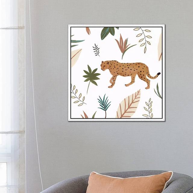 African Cheetah II by Isabelle Z - Graphic Art Print on Canvas - White Framed (66.04 cm H x 66.04 cm W)