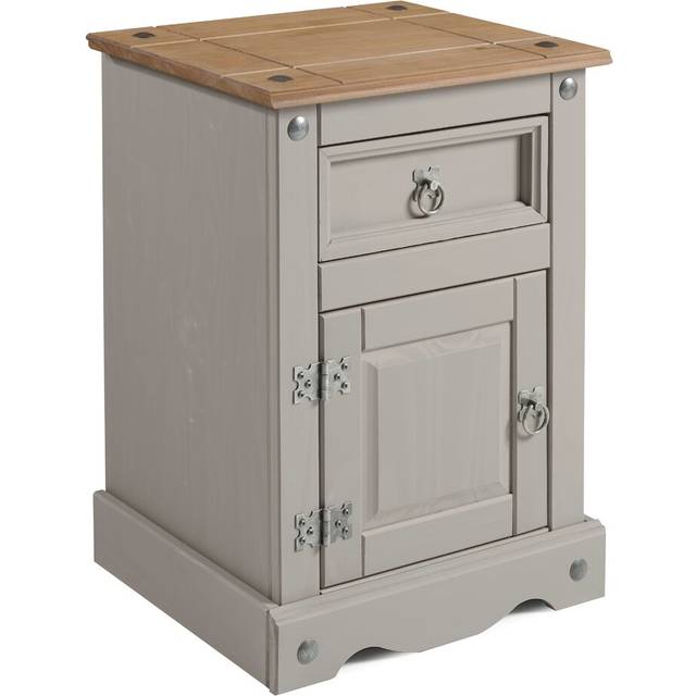 Brambly Cottage Bridewell 1 Drawer Bedside Table Grey 64cm H X 45cm W X 35cm D