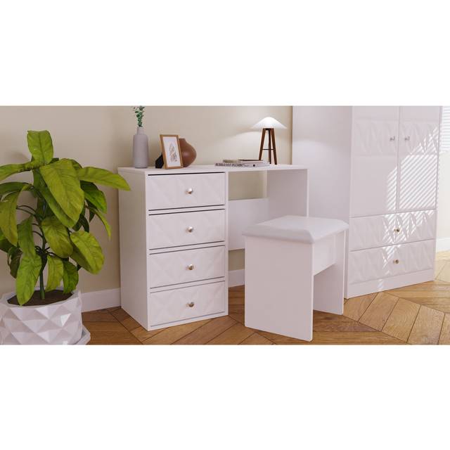 Fully Assembled Hermbusche 3 - Drawer Chest of Drawers - White Matt (69.5cm H X 76.5cm W X 41.5cm D)